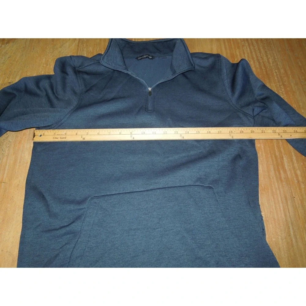 Urban Frontier Mens Quarter Zip Pullover Blue Fleece Kangaroo Pocket Size M - Picture 4 of 6